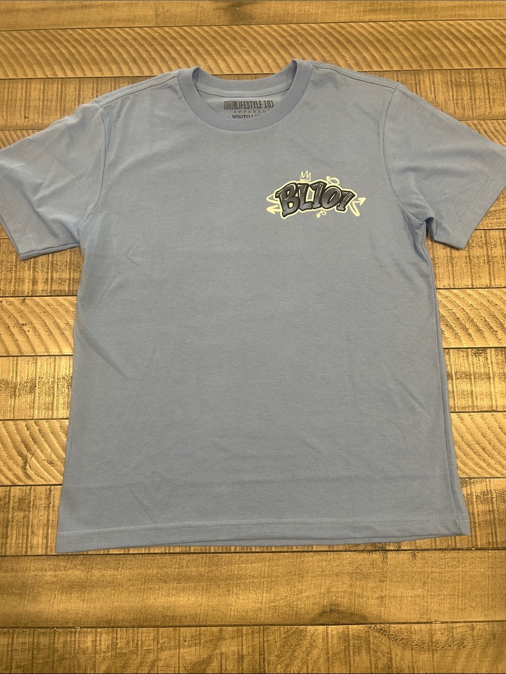 B101 Youth Light Blue Short Sleeve Graphic Tee